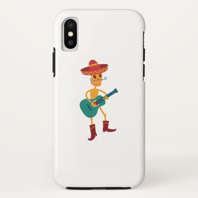 Funda De Case-Mate Para iPhone Festive Skeleton Guitar Player (Reverso)