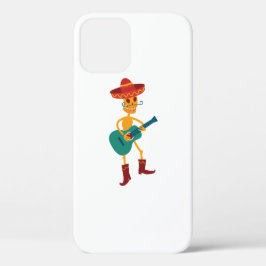 Funda Para iPhone 12 Festive Skeleton Guitar Player