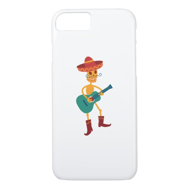 Funda De Case-Mate Para iPhone Festive Skeleton Guitar Player (Reverso)