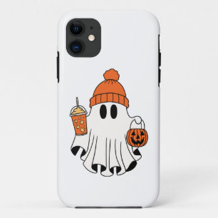 Funda Para iPhone 11 Festividad con cesta de calabaza y latte helado