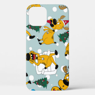 Funda Para iPhone 12 Festividad de ciervos: Diseño del patrón de Navida