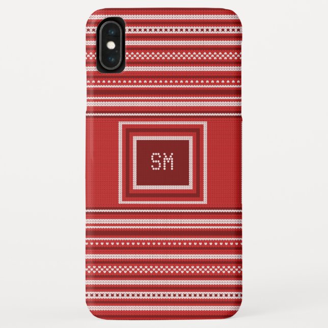 Funda De Case-Mate Para iPhone Festividad de los Navidades Monogramas Blancos de  (Reverso)