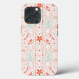 Funda Para iPhone 13 Pro Festividad de Navidad Pastel Merry