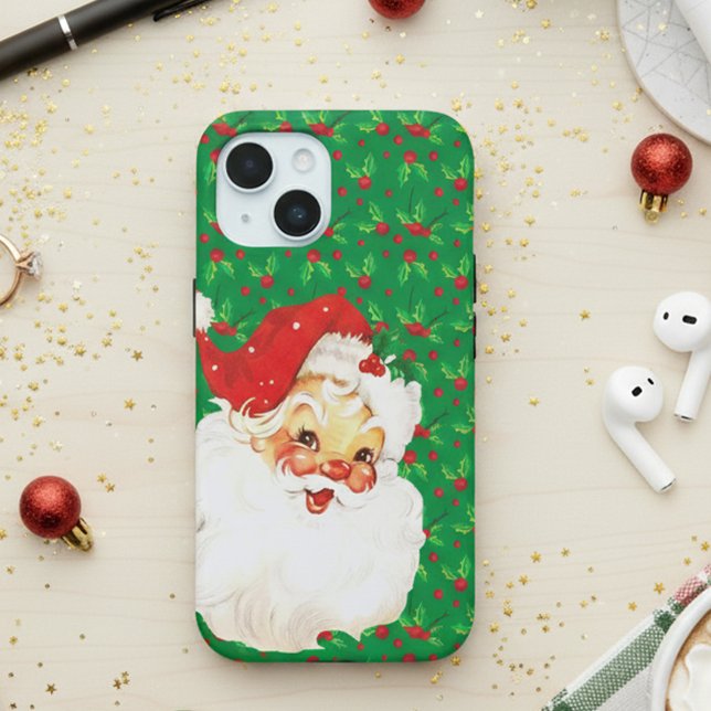 Funda De Case-Mate Para iPhone Festividad de Santa Claus Holly se va (Subido por el creador)