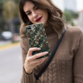 Funda Para iPhone 14 De Case-Mate Festividad tradicional del Holly Verde