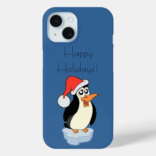 Funda De Case-Mate Para iPhone Festividades felices del Pingüino flotante de Iceb (Reverso )