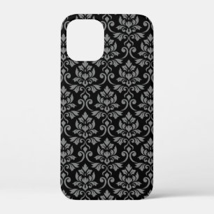 title_seo2 Feuille Damask Pattern Gray en negro