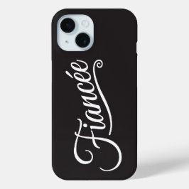 Funda Para iPhone 15 Fianza blanca sobre negro