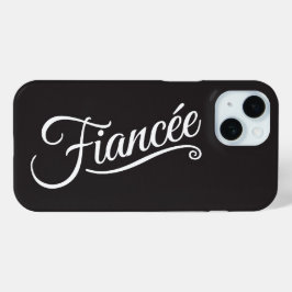 Funda Para iPhone 15 Fianza blanca sobre negro
