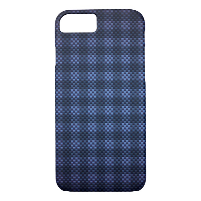 Funda De Case-Mate Para iPhone Fibra de carbono azul a cuadros (Reverso)