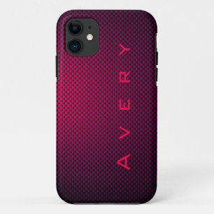 Funda Para iPhone 11 Fibra de carbono negro púrpura personalizada
