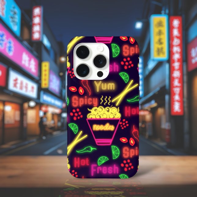 Funda De Case-Mate Para iPhone Fideos de neón (Night noodle market)