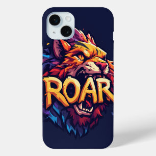 Funda Para iPhone 15 Mini Fiero Rugido de León Motivacional Arte de Vida Sil