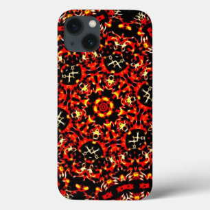 Funda Para iPhone 13 Fiery Red Fractal Pattern