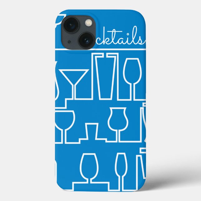 Funda De Case-Mate Para iPhone Fiesta de cócteles azules (Reverso)