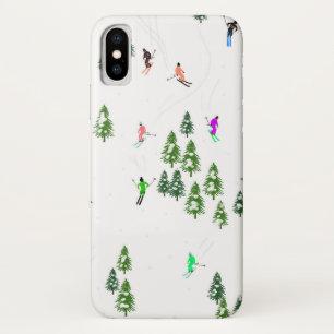 Funda Para iPhone X Fiesta de Ilustracion de esquí alpino Freeride