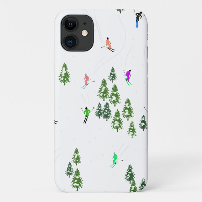 Funda De Case-Mate Para iPhone Fiesta de Ilustracion de esquí alpino Freeride (Reverso)