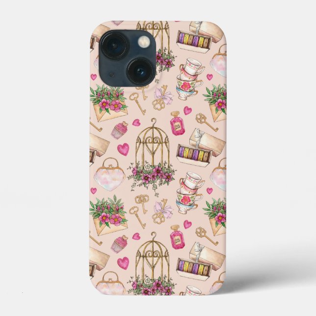 Funda De Case-Mate Para iPhone Fiesta de Té con Rubor Moderno (Reverso )
