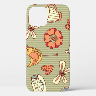 Funda Para iPhone 12 Fiesta de té de verano: patrón sin foco