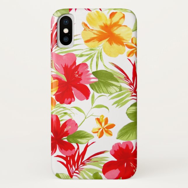 Funda De Case-Mate Para iPhone Fiesta floral del hibisco (Reverso)
