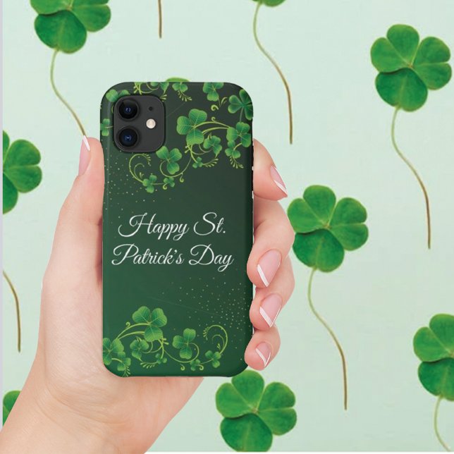 Funda De Case-Mate Para iPhone Fiesta irlandés del Green Shamrock Vine (Subido por el creador)