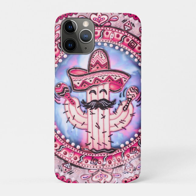 Funda De Case-Mate Para iPhone Fiesta mexicana Cinco de Mayo Azul rosa (Reverso)