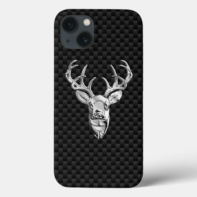 Funda De Case-Mate Para iPhone Figura de ciervo plateado en la impresión de estil (Reverso)