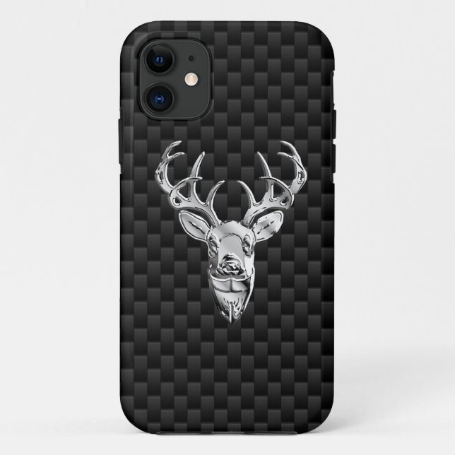 Funda De Case-Mate Para iPhone Figura de ciervo plateado en la impresión de estil (Reverso)