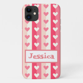 Funda Para iPhone 11 Filas de corazones