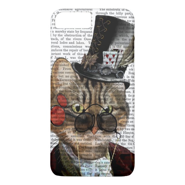 Funda De Case-Mate Para iPhone Fileas Feline Steampunk Cat & Top Hat 2 (Reverso)