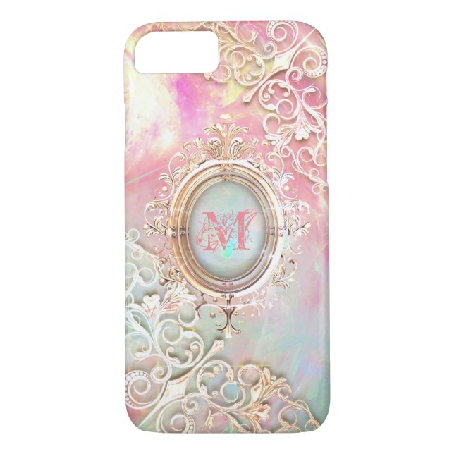 Funda De Case-Mate Para iPhone Filigree victoriana opal rosa madre de perla (Reverso)