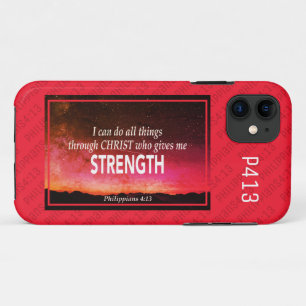 Funda Para iPhone 11 Filipinas 4:13   PUEDO HACER TODAS LAS COSAS Red B