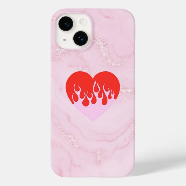 Funda De Case-Mate Para iPhone Fire Heart (Reverso )