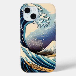 Funda Para iPhone 15 firehai la gran ola kanagawa arte de la ola japone