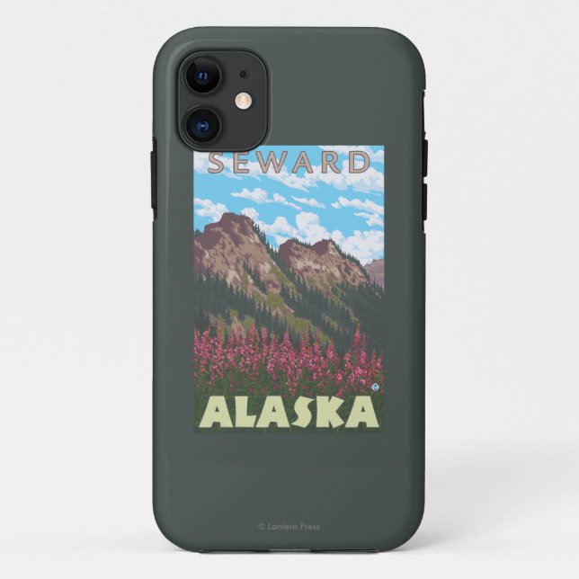 Funda De Case-Mate Para iPhone Fireweed y montañas - Seward, Alaska (Reverso)