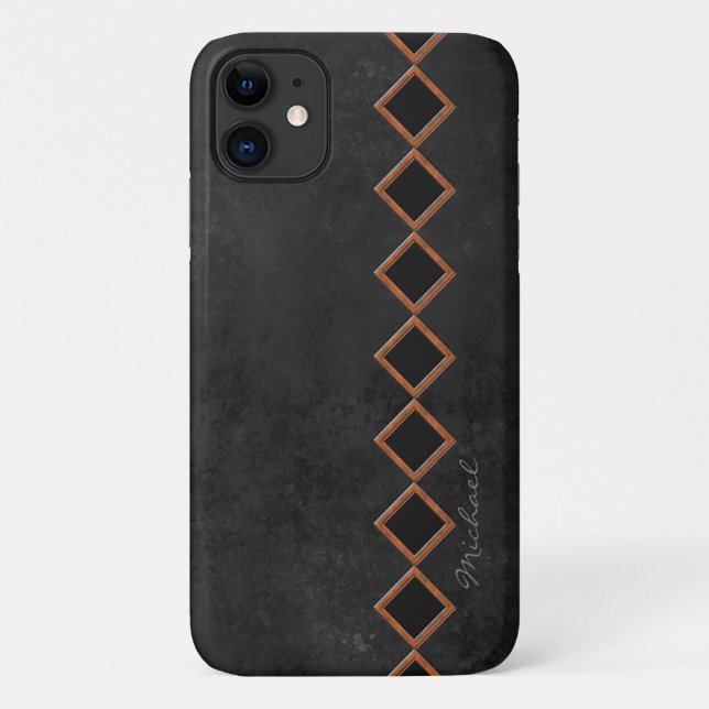 Funda De Case-Mate Para iPhone Firma de cobre negro (Reverso)