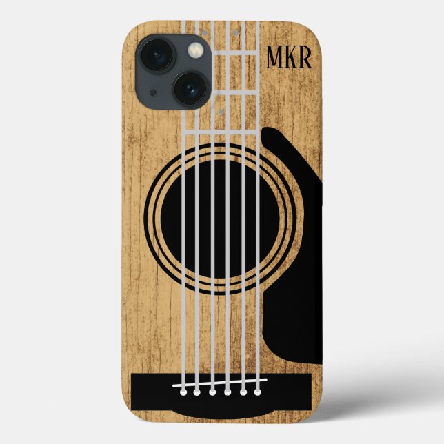 Funda De Case-Mate Para iPhone Firma De La Guitarra De Madera Mayor (Reverso)