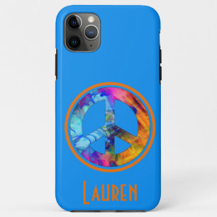 Funda Para iPhone 11 Pro Max Firma de paz de los Swirls Blue Briorls