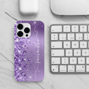 Funda Para iPhone 14 Pro Max De Case-Mate Firma Glam Glitter Purpúrea Femenina