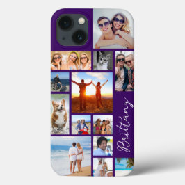 Funda Para iPhone 13 Firma moderna de 13 Collages de fotos Nombre su co