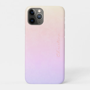 Funda Para iPhone 11 Pro Firma Rosa Champán en Ombré de Atardecer de Invier