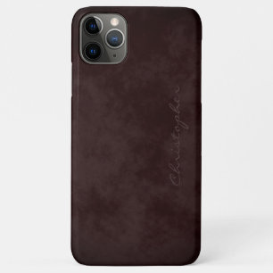 Funda Para iPhone 11 Pro Max Firma Simple Marrón Burdeos Manchado