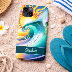 Funda Para iPhone 11 Firme de Sol y Oleaje Colorido