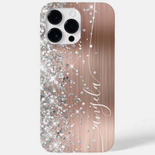 Funda Para iPhone 14 Pro Max De Case-Mate Firme Glam Glitter de Oro Rosa y Plata