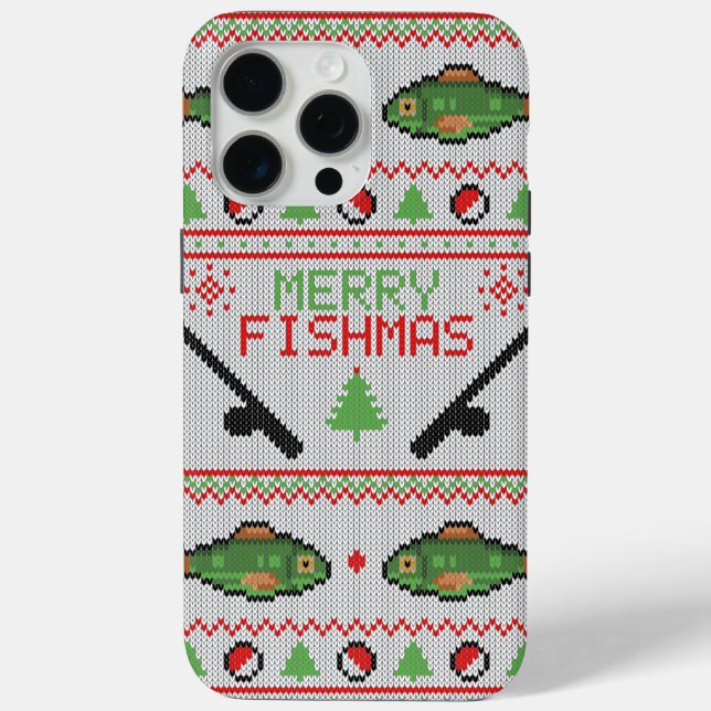 Funda De Case-Mate Para iPhone Fish Ugly Navidad Sweater (Reverso )