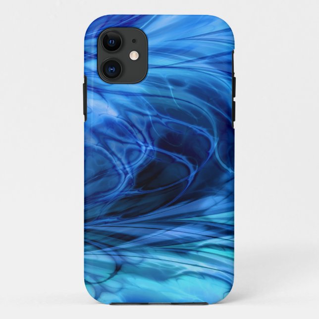 Funda De Case-Mate Para iPhone Flactal Feathers Blue (Reverso)