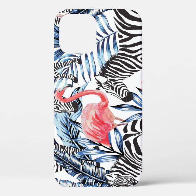 Funda De Case-Mate Para iPhone Flalia tropical: paraíso de cebra flamenca (Reverso )