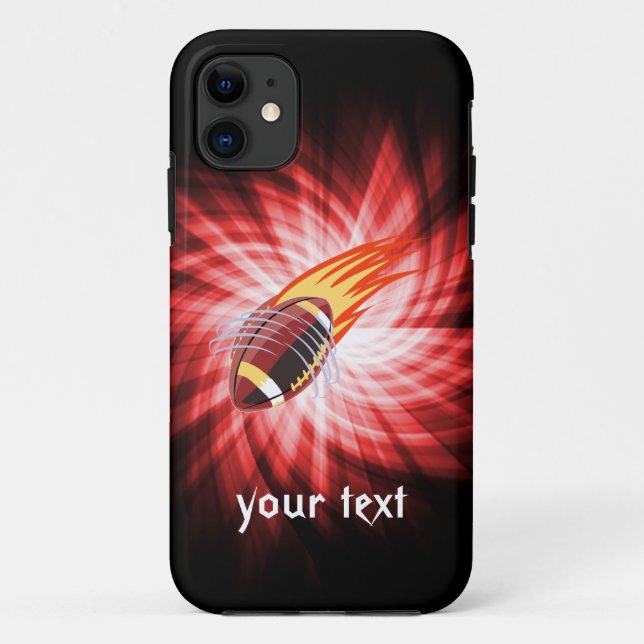 Funda De Case-Mate Para iPhone Flamante Fútbol; Rojo (Reverso)