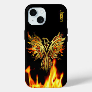 Funda Para iPhone 15 Flamante Phoenix sobre el Funda-mate negro