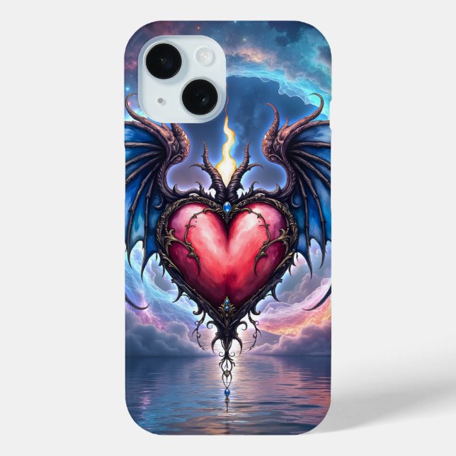 Funda De Case-Mate Para iPhone Flamebound Heart of the Moon – Gothic Cosmic Love  (Reverso )